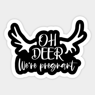 Oh Deer Were Pregnant Xmas Pregnancy Announcement Sticker